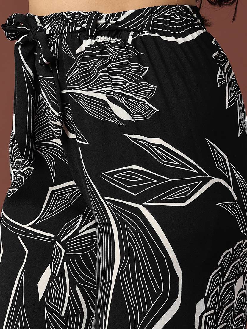 women printed mid rise straight palazzo - 22311799 -  Standard Image - 1