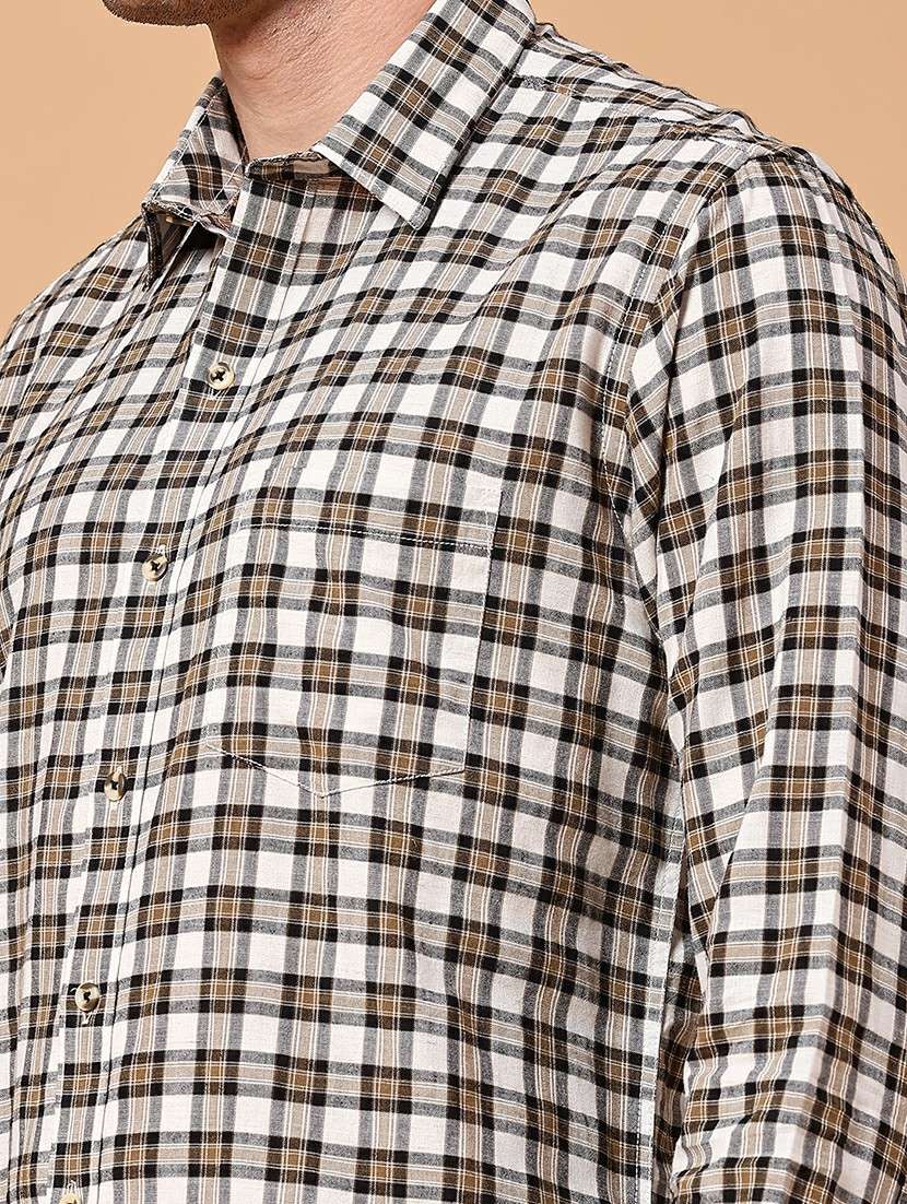 Men Checkered Long Sleeve Slim Fit Casual Shirt - 22311845 -  Standard Image - 1