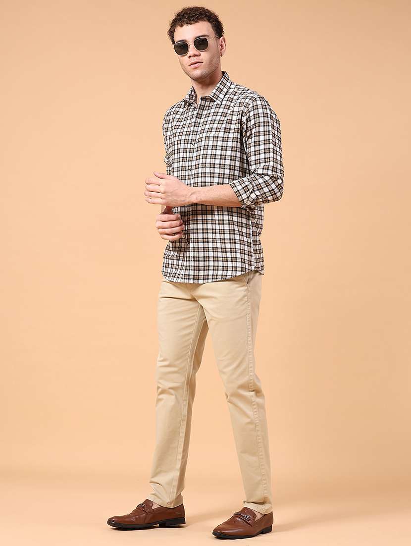 Men Checkered Long Sleeve Slim Fit Casual Shirt - 22311845 -  Standard Image - 4