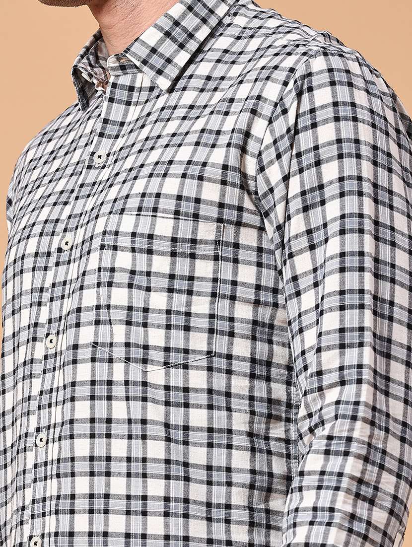 men checkered long sleeve slim fit casual shirt - 22311846 -  Standard Image - 1