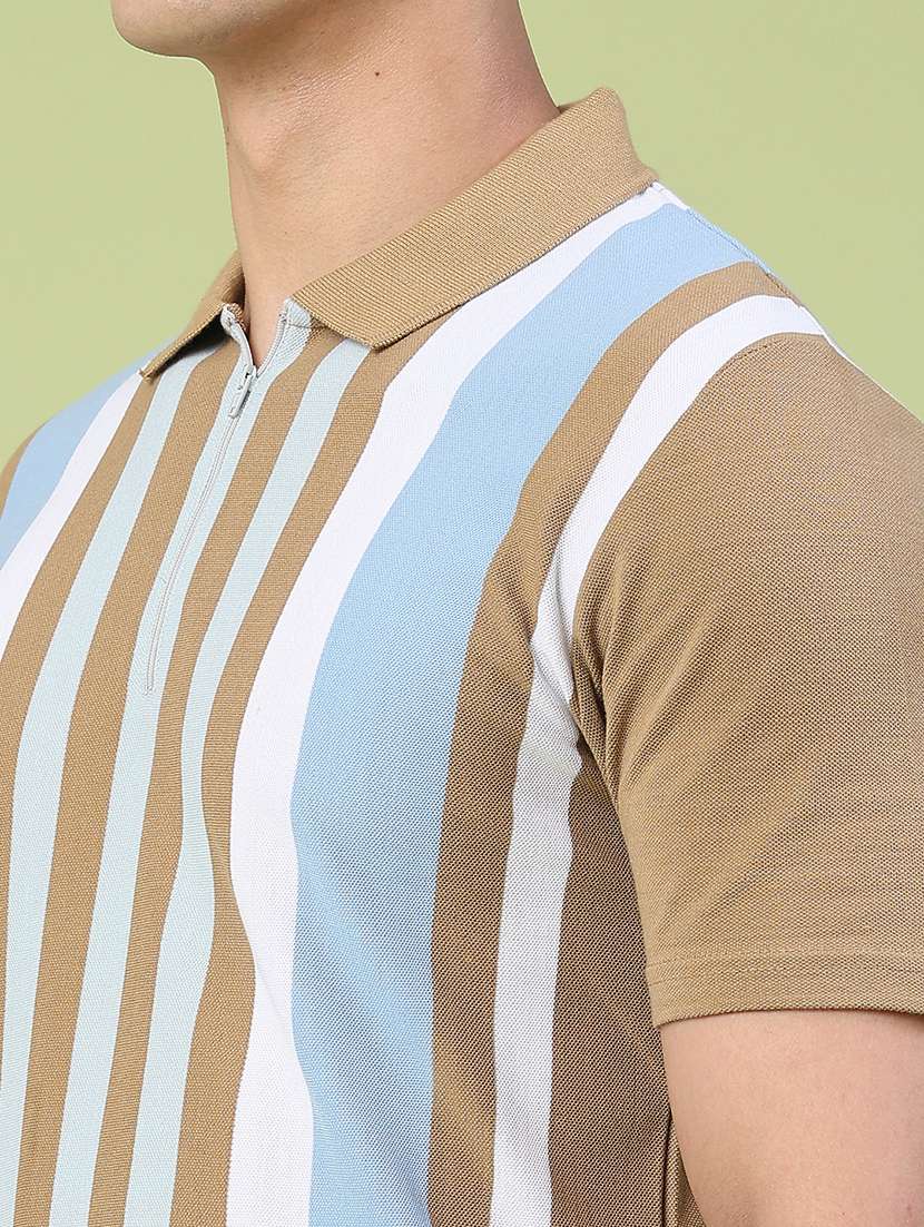 men striped short sleeve regular fit polo t-shirt - 22311870 -  Standard Image - 1