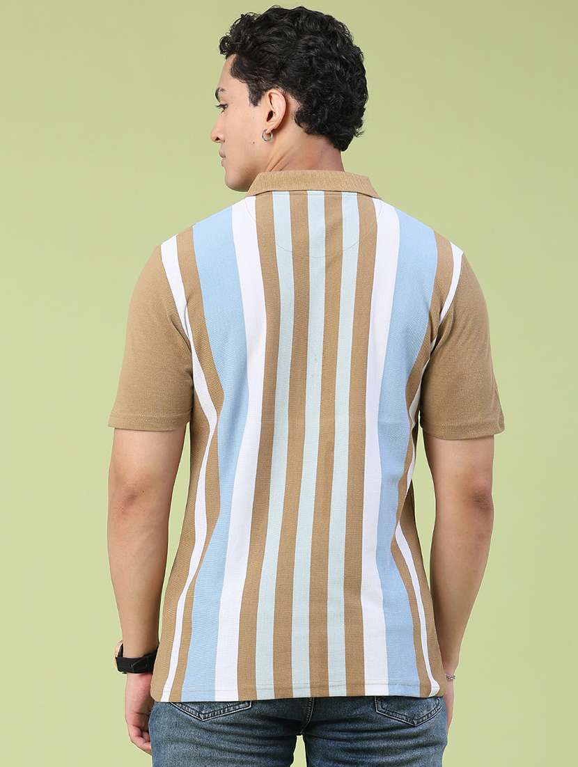 men striped short sleeve regular fit polo t-shirt - 22311870 -  Standard Image - 4