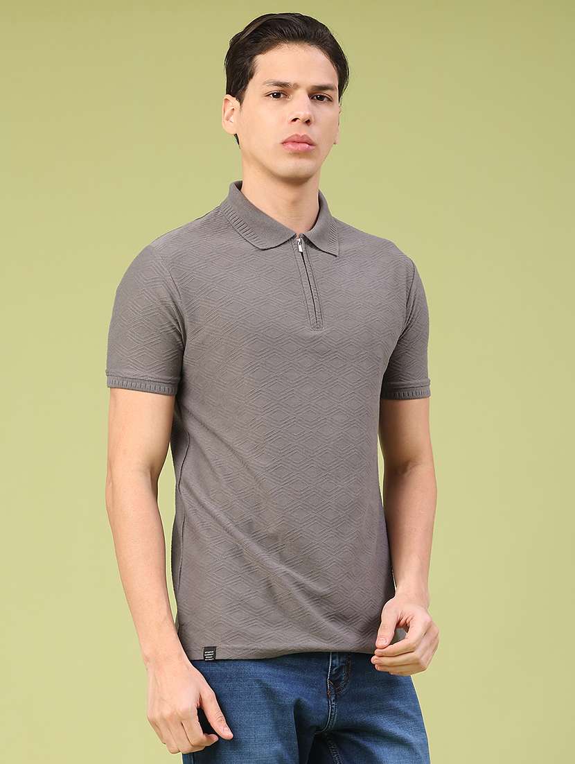 men self design short sleeve polo t-shirt - 22311874 -  Standard Image - 1