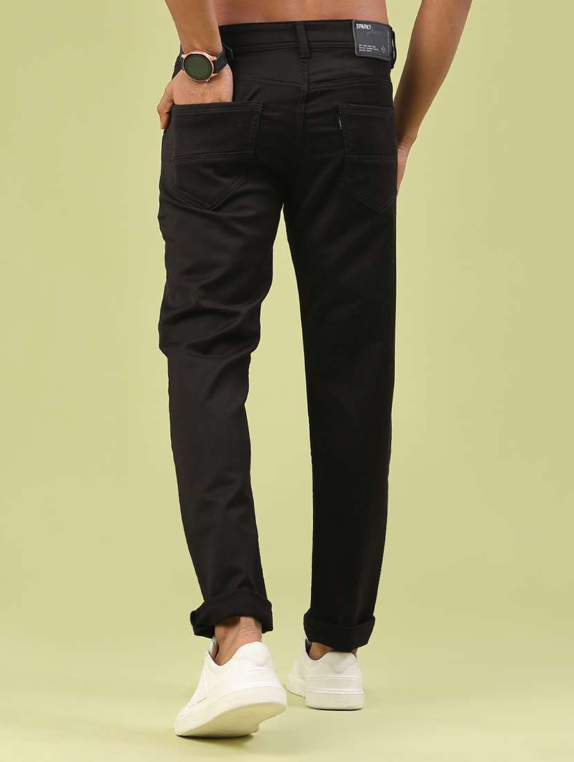 men plain mid rise full length jeans - 22311895 -  Standard Image - 4