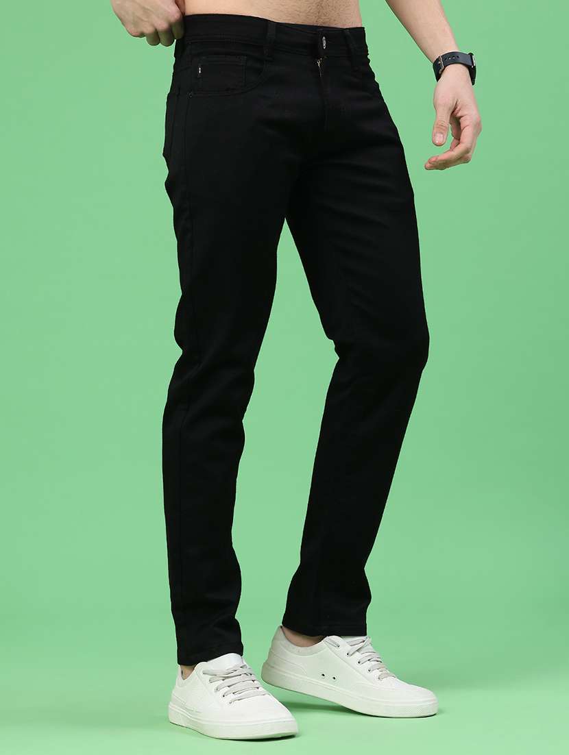 men plain mid rise full length jeans - 22311897 -  Standard Image - 1