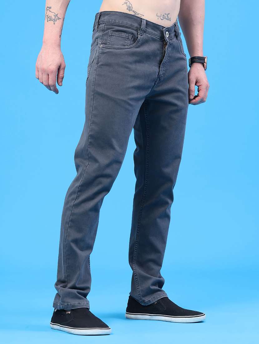 men plain mid rise full length jeans - 22311900 -  Standard Image - 1