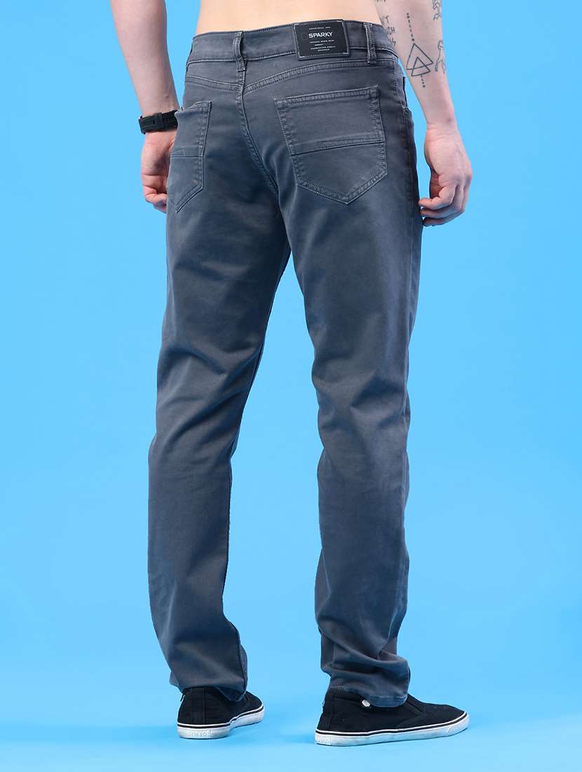 men plain mid rise full length jeans - 22311900 -  Standard Image - 4