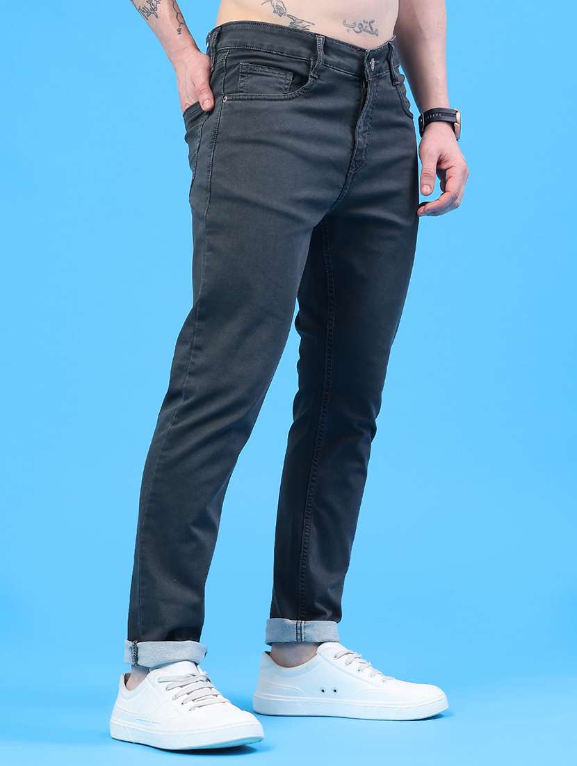 men plain mid rise full length jeans - 22311908 -  Standard Image - 1