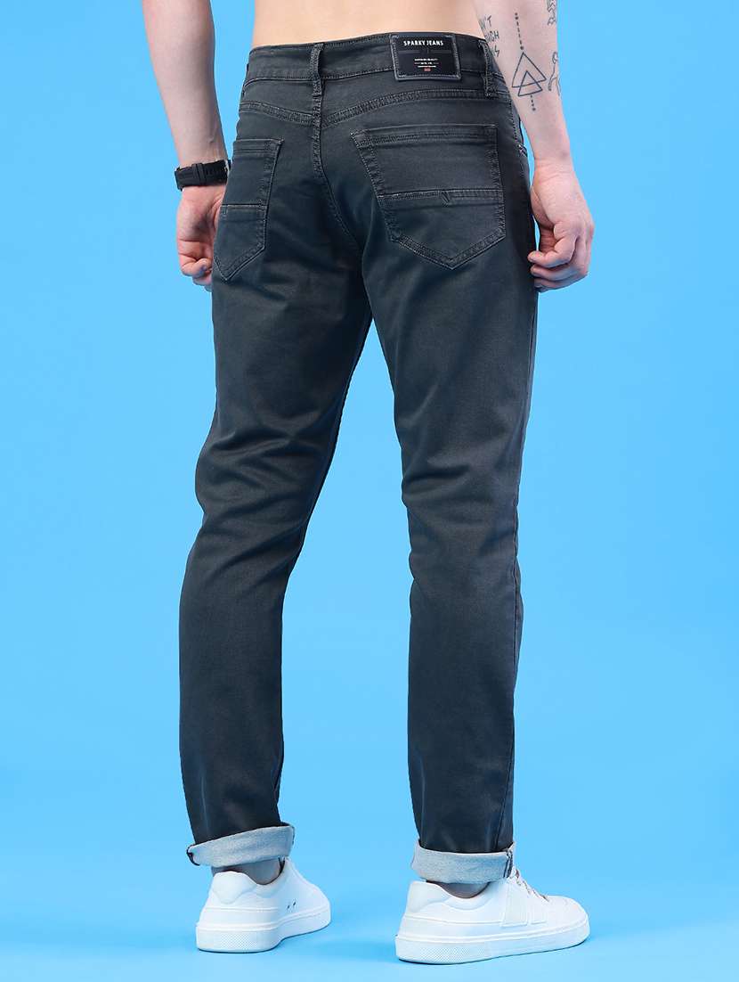 men plain mid rise full length jeans - 22311908 -  Standard Image - 4