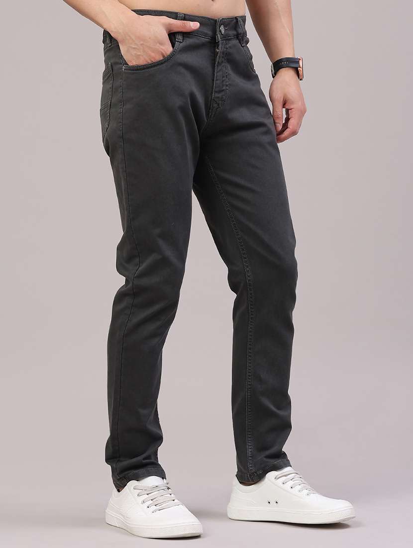 men plain mid rise full length jeans - 22311909 -  Standard Image - 1