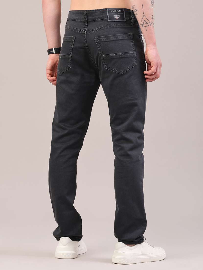 men plain mid rise full length jeans - 22311910 -  Standard Image - 4