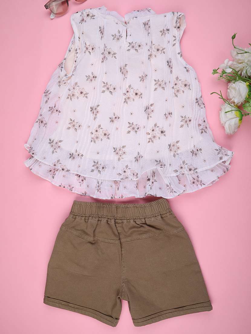 girls printed top and short set - 22311926 -  Standard Image - 1