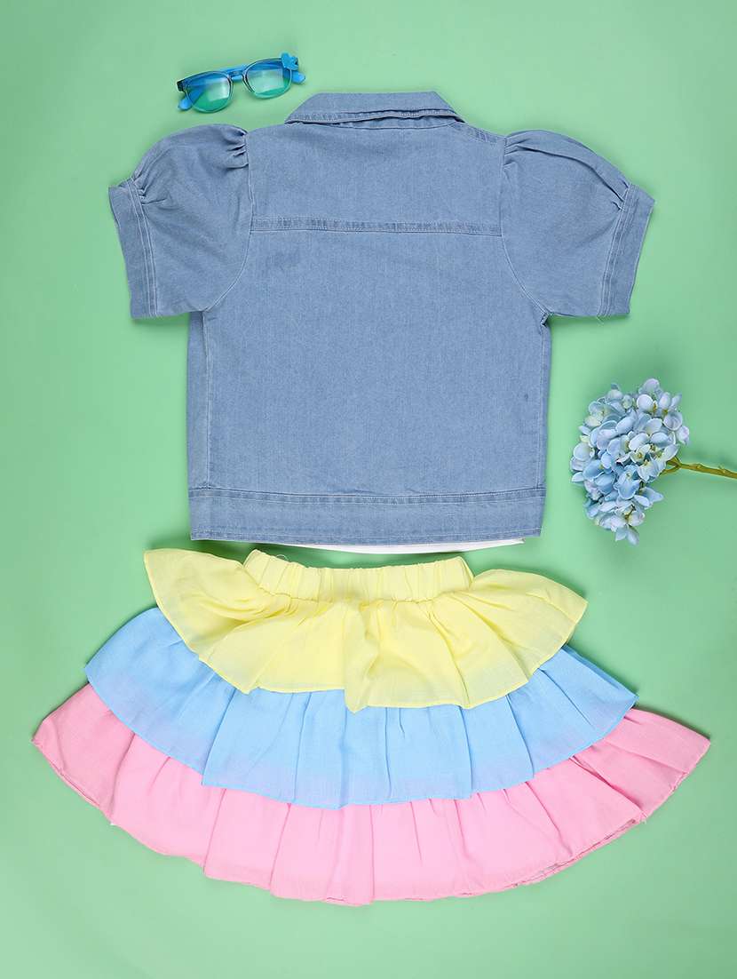 girls printed top and skirt set - 22311937 -  Standard Image - 1