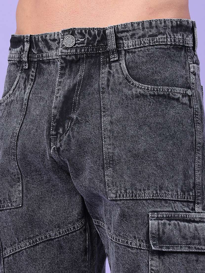 Men Washed Mid Rise Regular Fit Cargo Pant - 22311942 -  Standard Image - 1