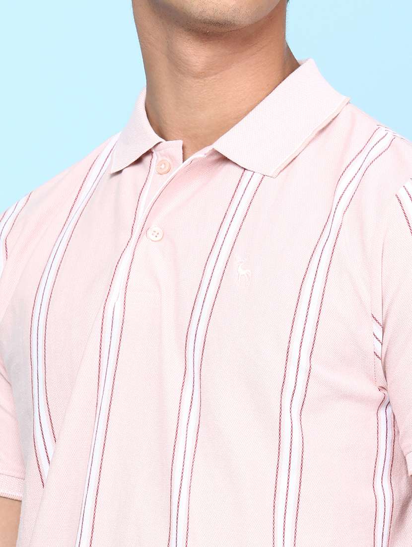 men striped short sleeve regular fit polo t-shirt - 22311951 -  Standard Image - 1