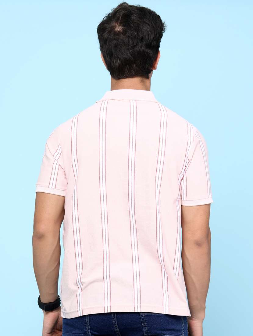 men striped short sleeve regular fit polo t-shirt - 22311951 -  Standard Image - 4