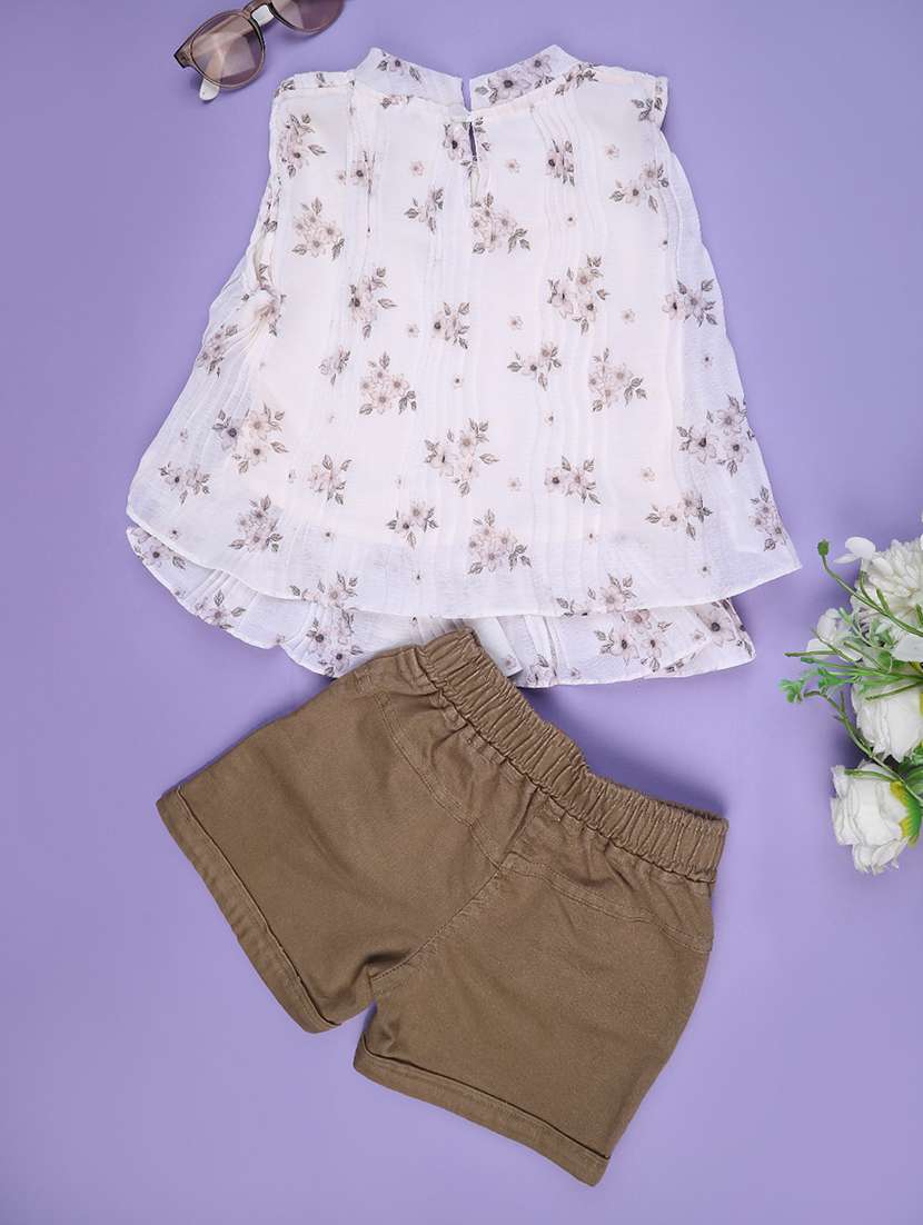 girls printed top and short set - 22312017 -  Standard Image - 1