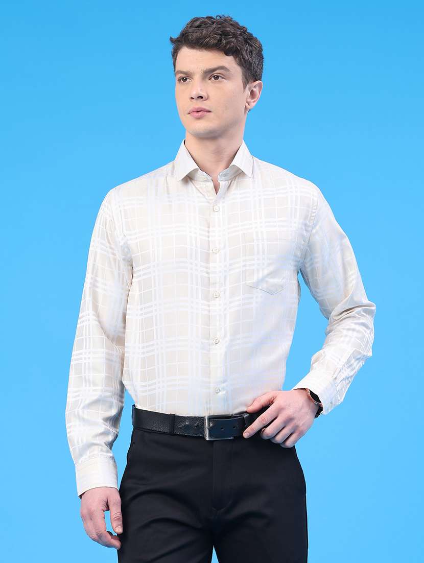men checkered long sleeve regular fit formal shirt - 22312034 -  Standard Image - 1