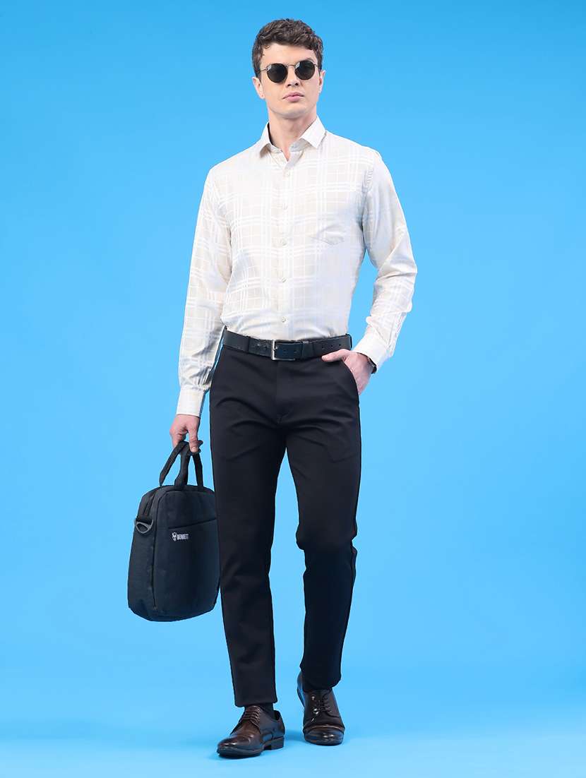 men checkered long sleeve regular fit formal shirt - 22312034 -  Standard Image - 4
