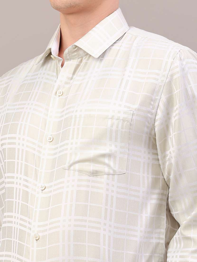 men checkered long sleeve slim fit formal shirt - 22312035 -  Standard Image - 1