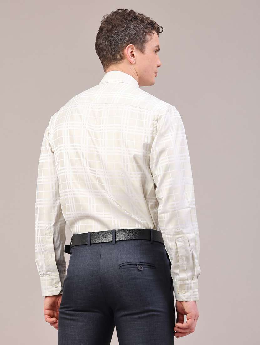 men checkered long sleeve slim fit formal shirt - 22312035 -  Standard Image - 4