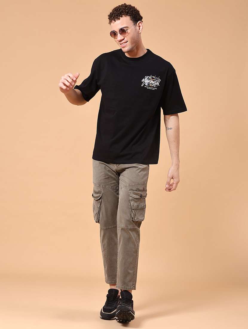 men solid mid rise regular fit cargo  - 22312070 -  Standard Image - 4