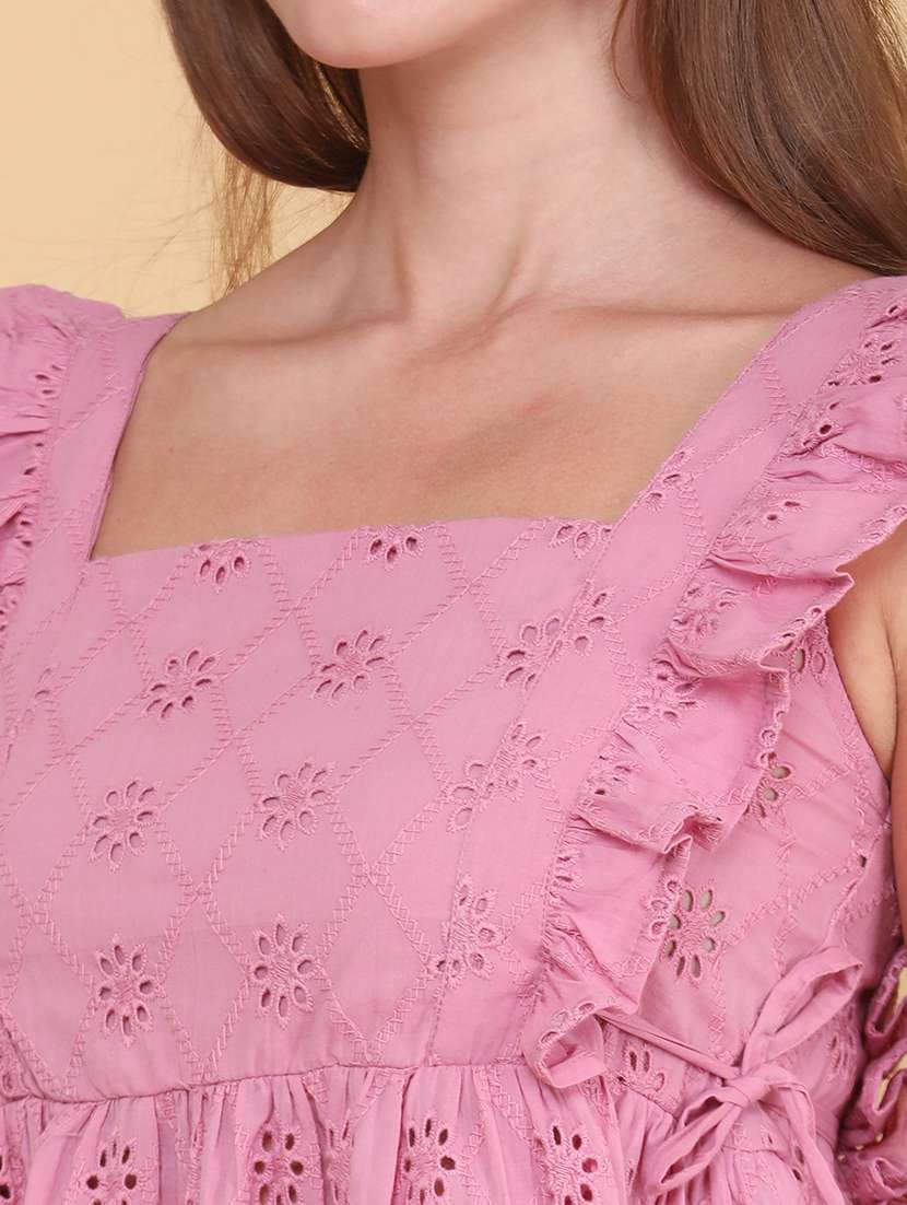 women embroidered sleeveless peplum top - 22312088 -  Standard Image - 1