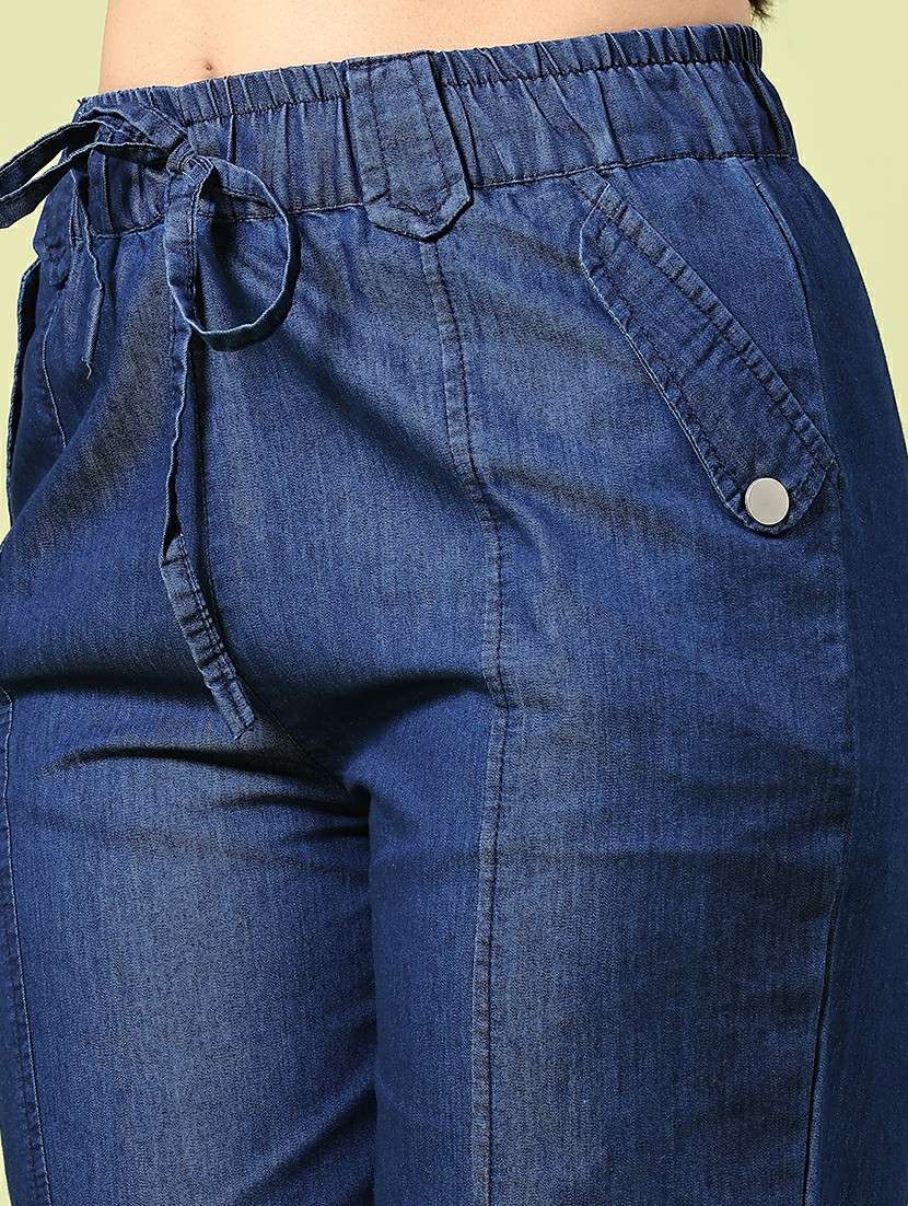 women solid mid rise straight trouser - 22312095 -  Standard Image - 1