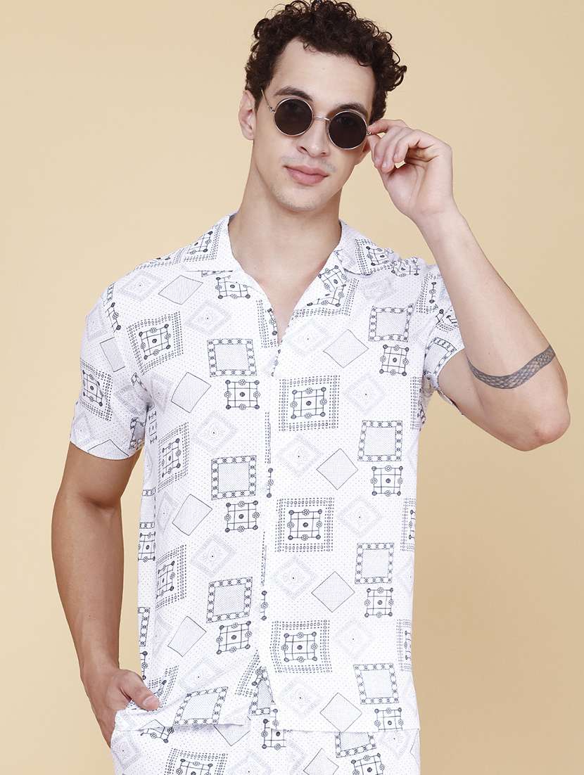 Men Printed Short Sleeves Shirt And Shorts Co-ord Set - 22312142 -  Standard Image - 4