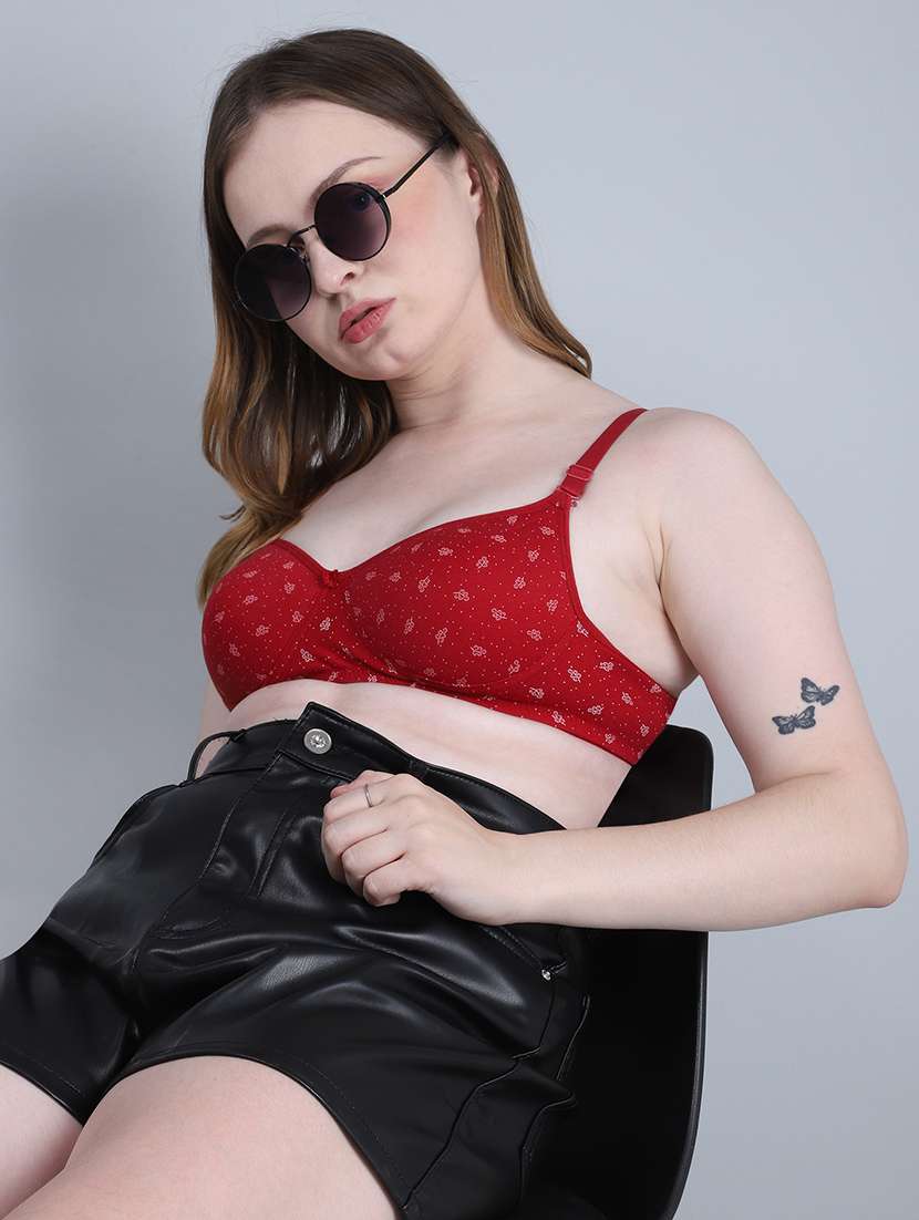 women printed non wired t-shirt bra - 22312618 -  Standard Image - 1