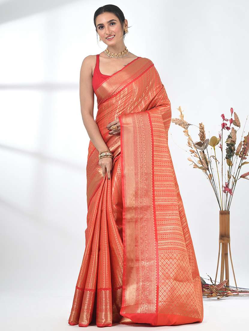 Women Self Design Bordered Saree With Blouse - 22312692 -  Standard Image - 1
