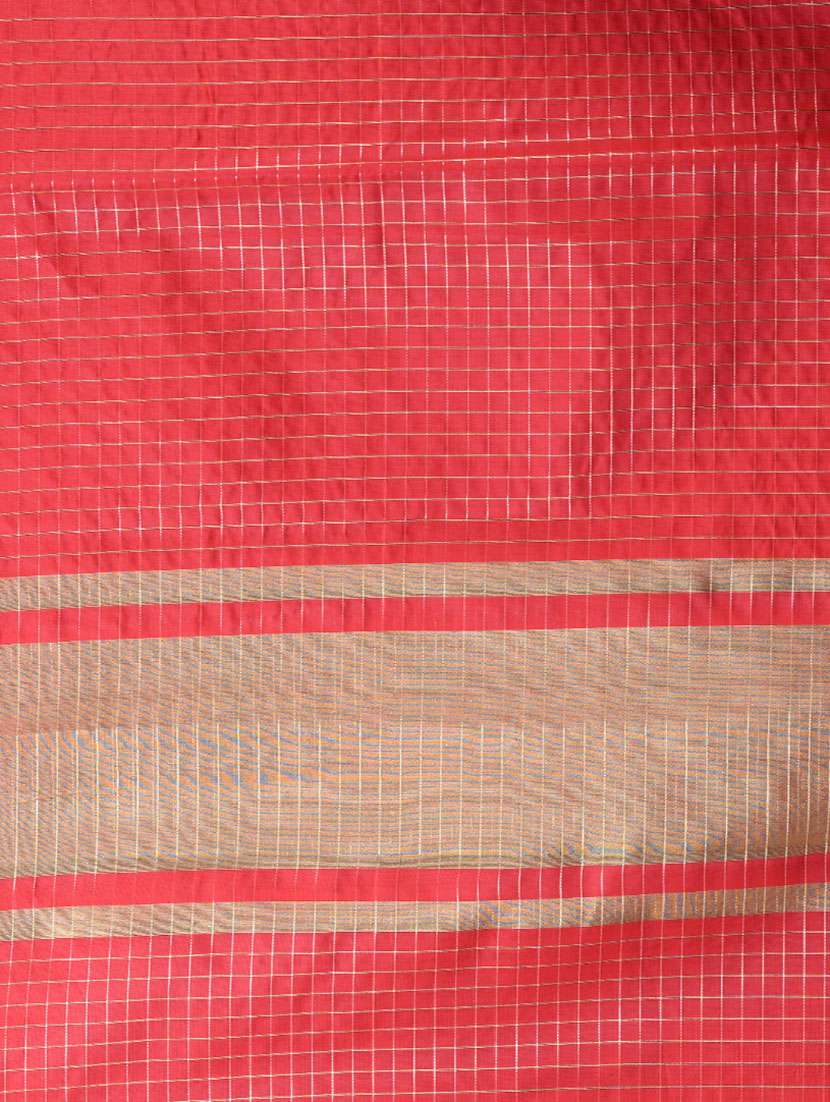 women checkered bordered saree with blouse - 22312706 -  Standard Image - 6