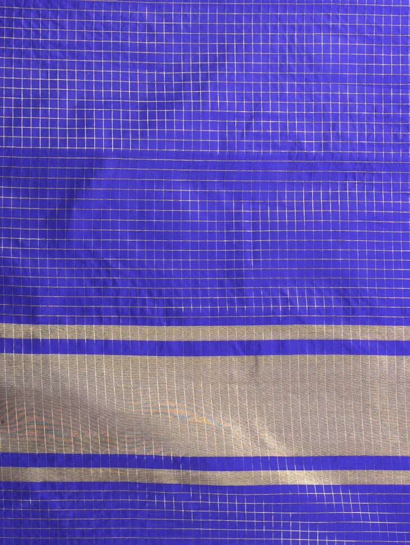 women checkered bordered saree with blouse - 22312707 -  Standard Image - 6