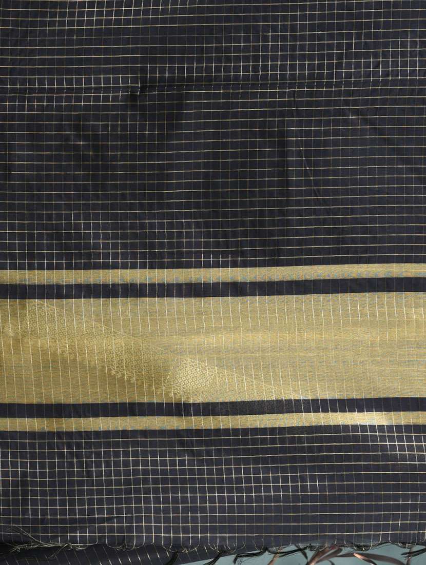 women checkered bordered saree with blouse - 22312709 -  Standard Image - 6