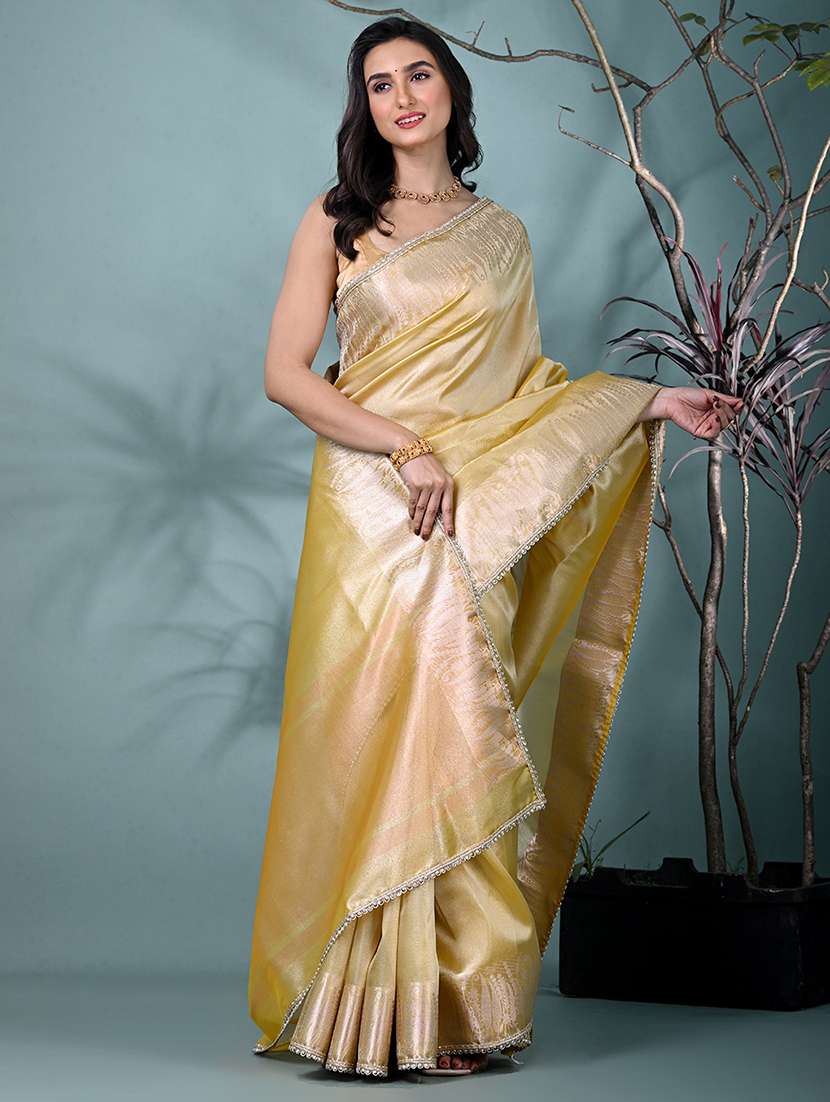 women solid with bordered saree with blouse - 22312729 -  Standard Image - 1