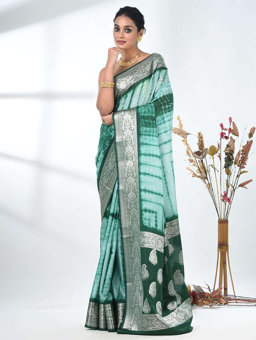 women tie & dye printed saree with blouse - 22312746 -  Standard Image - 1