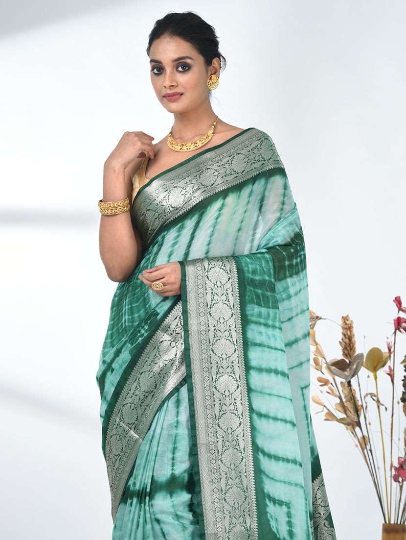 women tie & dye printed saree with blouse - 22312746 -  Standard Image - 4