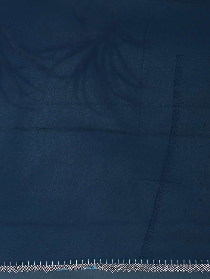 women solid with embellished bordered saree with blouse - 22312778 -  Standard Image - 6