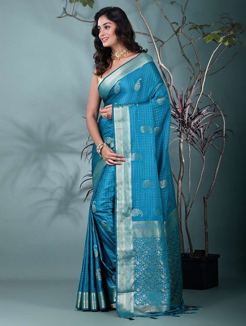Women Self Design Bordered Saree With Blouse - 22312784 -  Standard Image - 1