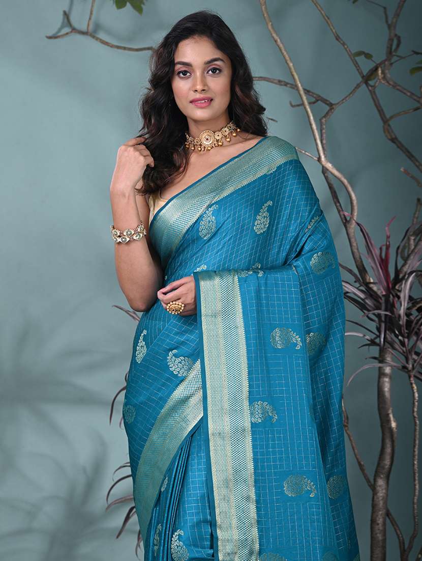 Women Self Design Bordered Saree With Blouse - 22312784 -  Standard Image - 4