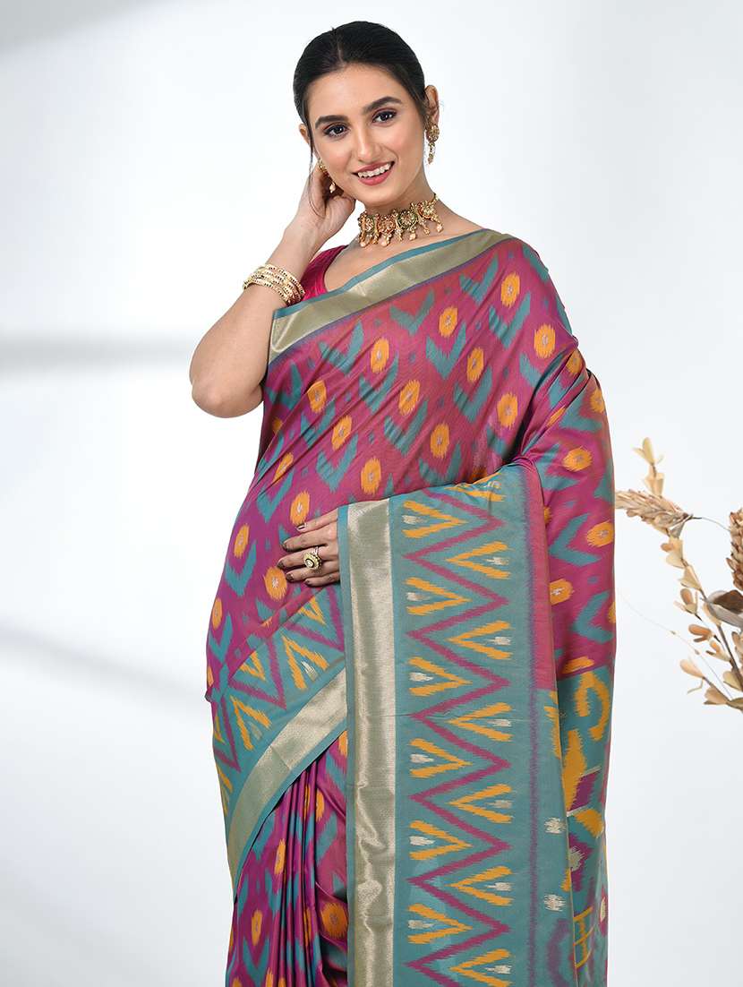 women ikat pochampalli saree with blouse - 22312797 -  Standard Image - 4
