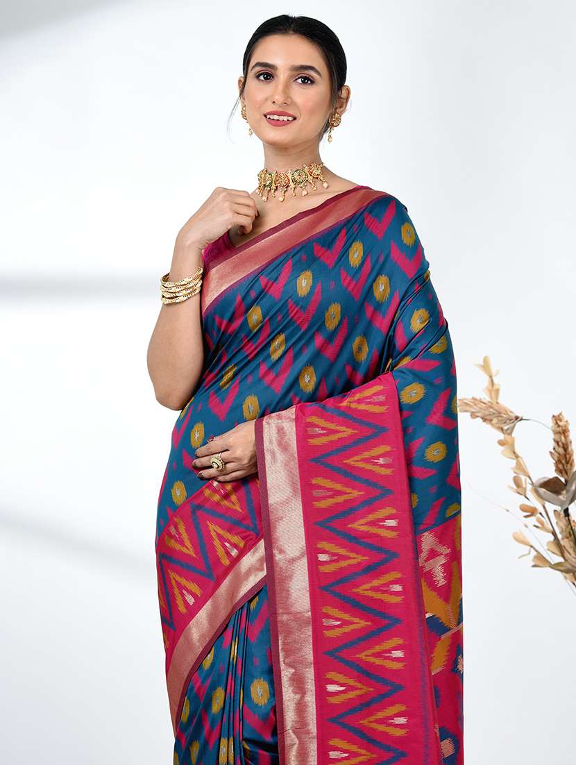 women ikat pochampalli saree with blouse - 22312800 -  Standard Image - 4