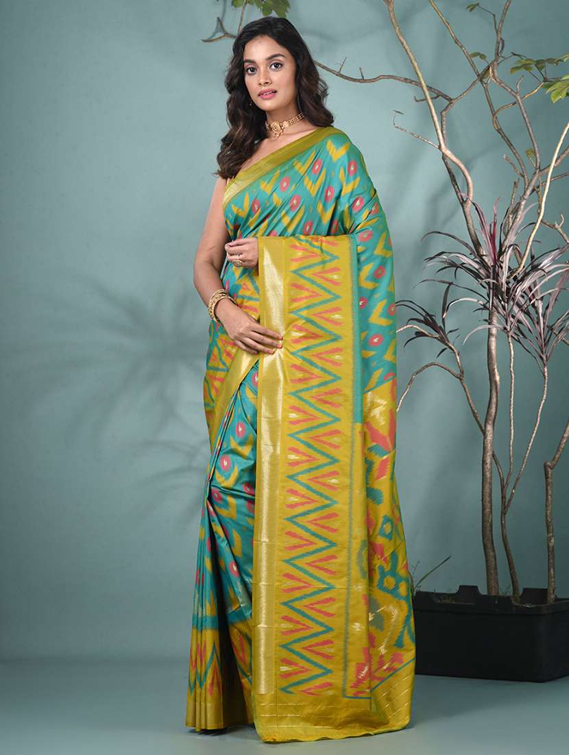 women ikat pochampalli saree with blouse - 22312802 -  Standard Image - 1