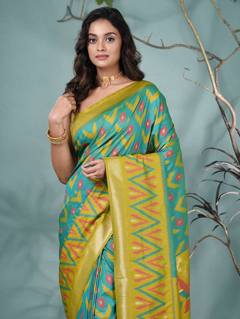 women ikat pochampalli saree with blouse - 22312802 -  Standard Image - 4