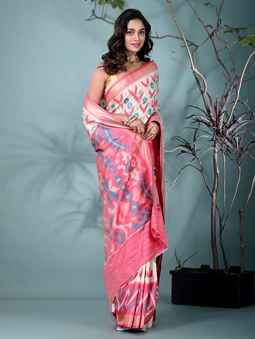 women ikat pochampalli saree with blouse - 22312803 -  Standard Image - 1