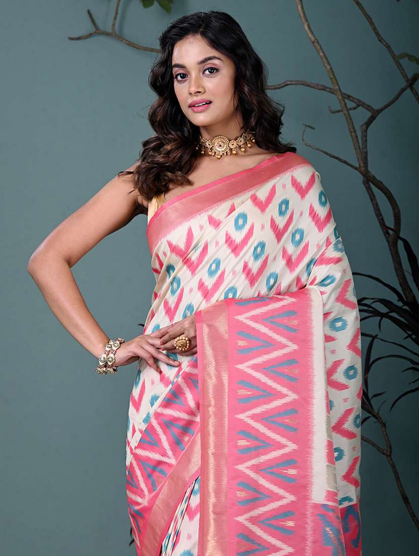 women ikat pochampalli saree with blouse - 22312803 -  Standard Image - 4
