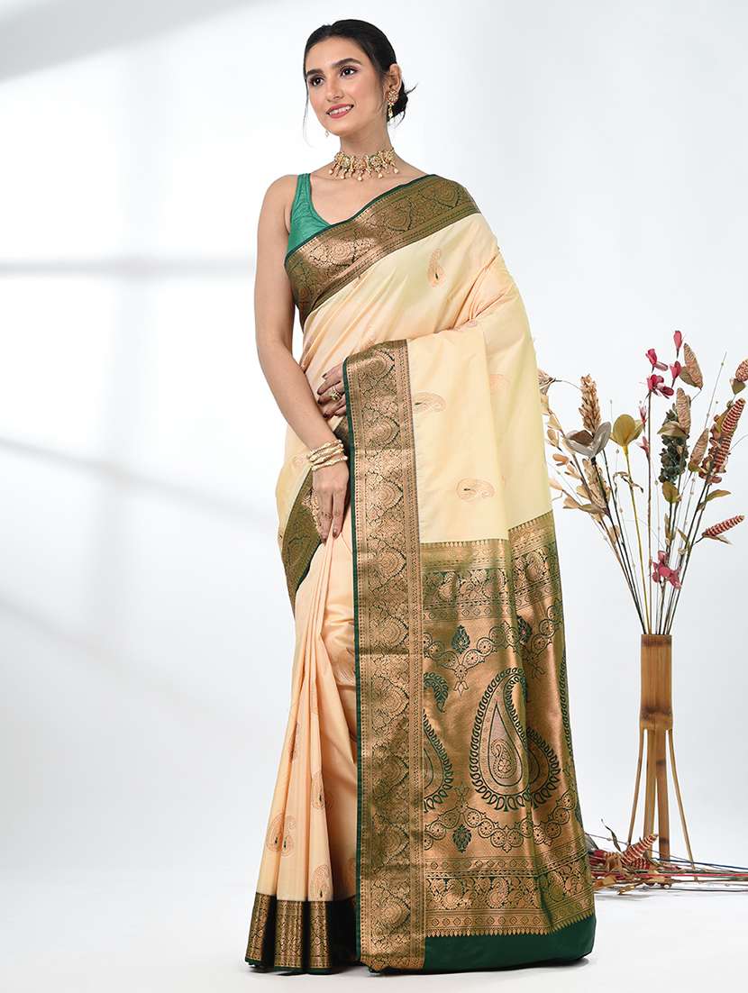 women self design southern silk saree with blouse