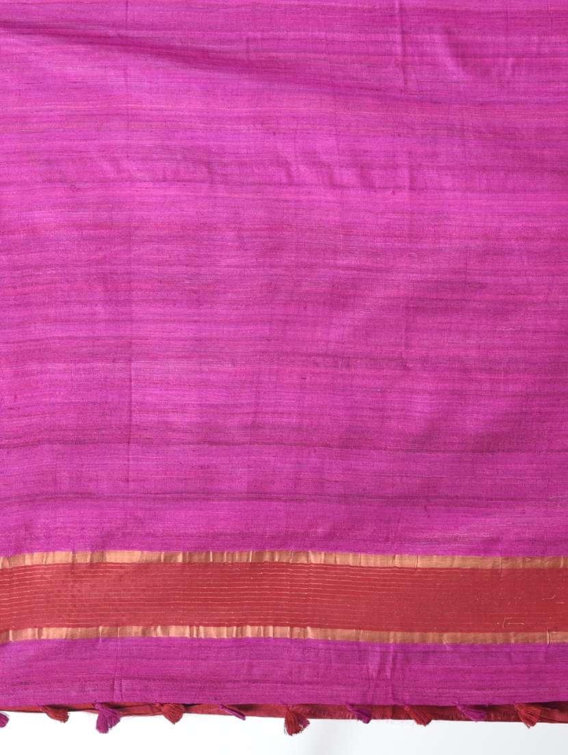 women solid with bordered saree with blouse - 22312832 -  Standard Image - 6