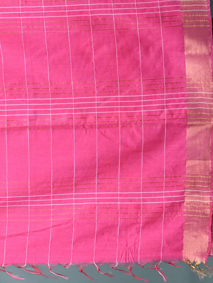 women checkered bordered saree with blouse - 22312833 -  Standard Image - 6