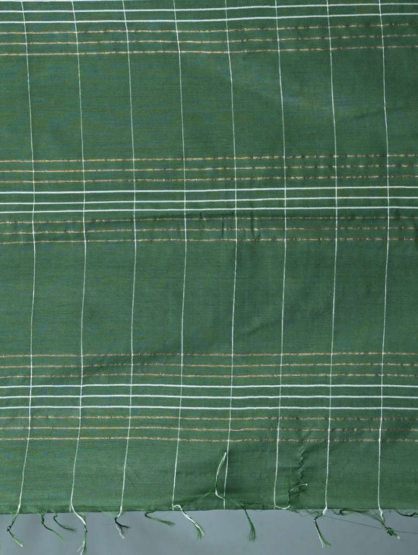 women checkered bordered saree with blouse - 22312835 -  Standard Image - 6